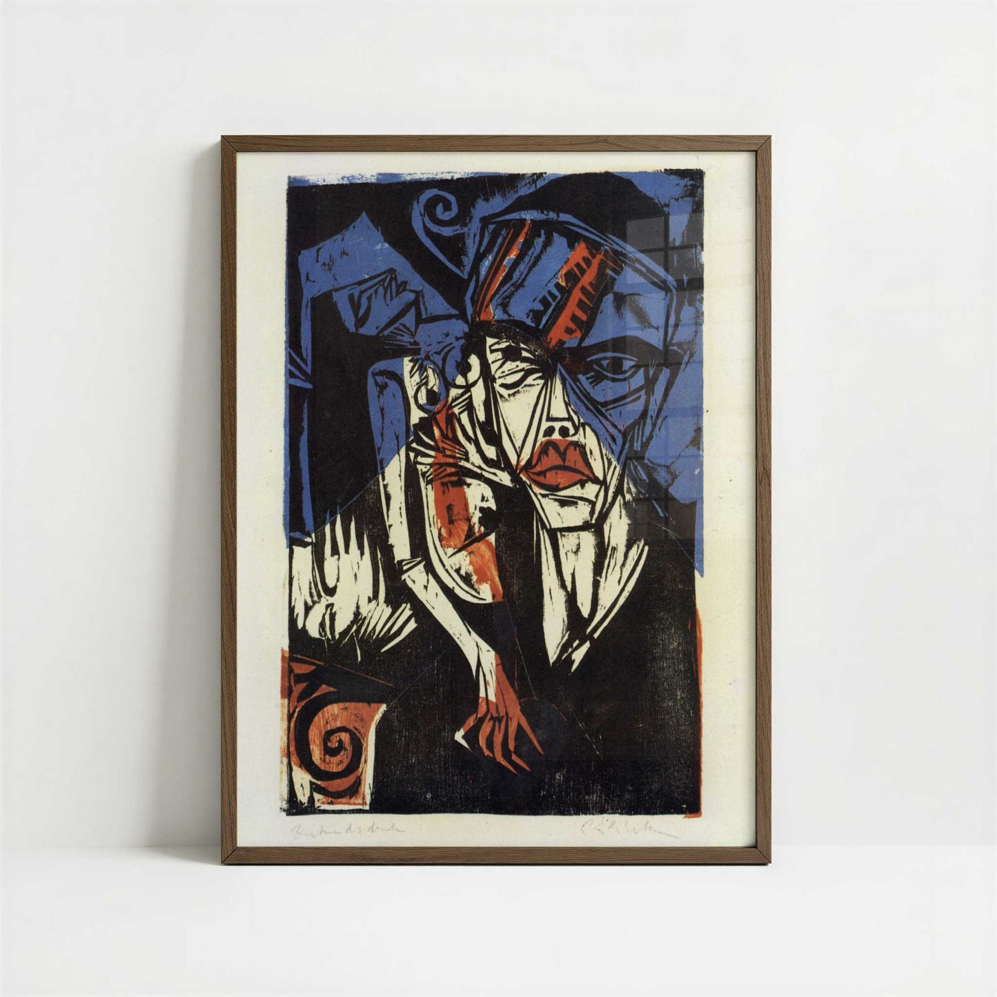 Troubles (1915) by Ernst Ludwig Kirchner – Art Print - Art print in dark wood frame