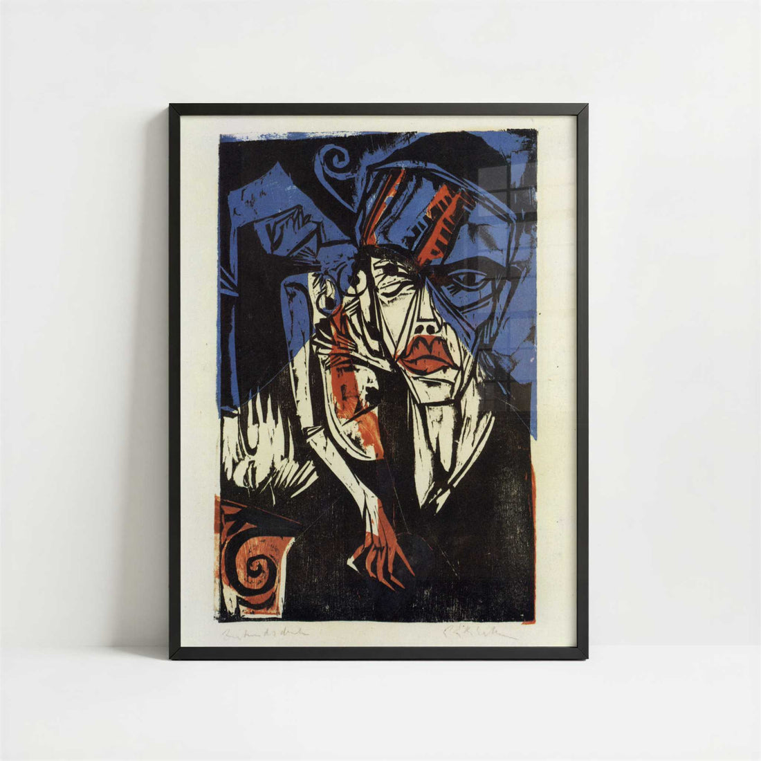 Troubles (1915) by Ernst Ludwig Kirchner – Art Print - Art print in black frame