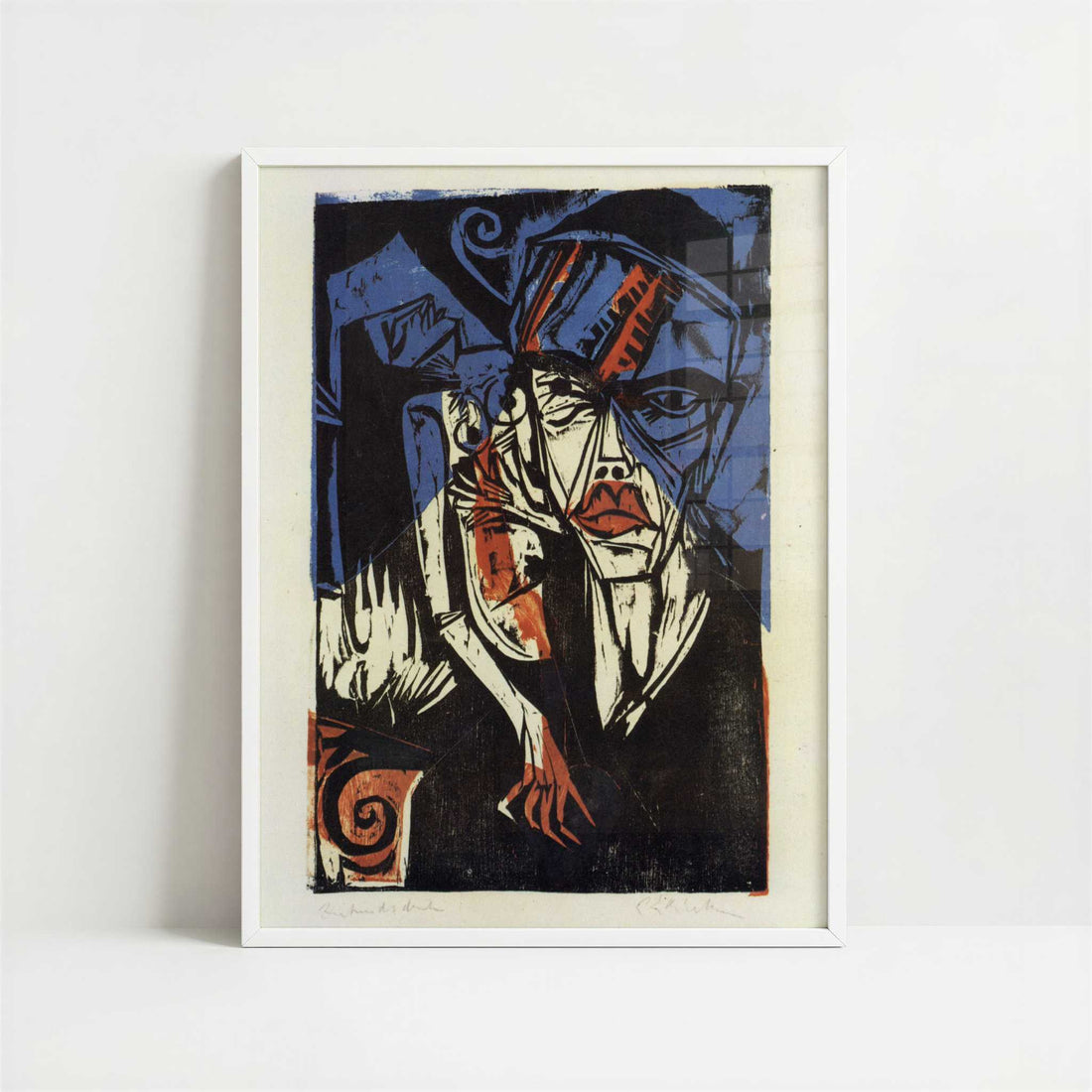 Troubles (1915) by Ernst Ludwig Kirchner – Art Print - Art print in white frame