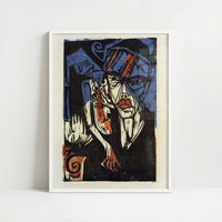 Troubles (1915) by Ernst Ludwig Kirchner – Art Print - Art print in white frame