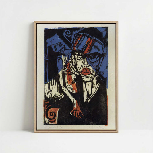 Framed Canvas - Framed canvas in oak color frame