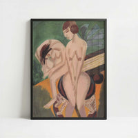 Two Nudes in the Room (1914) by Ernst Ludwig Kirchner – Art Print - Art print in black frame