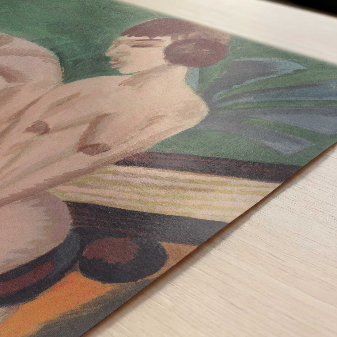 Two Nudes in the Room (1914) by Ernst Ludwig Kirchner – Art Print - Close-up detail of the art print