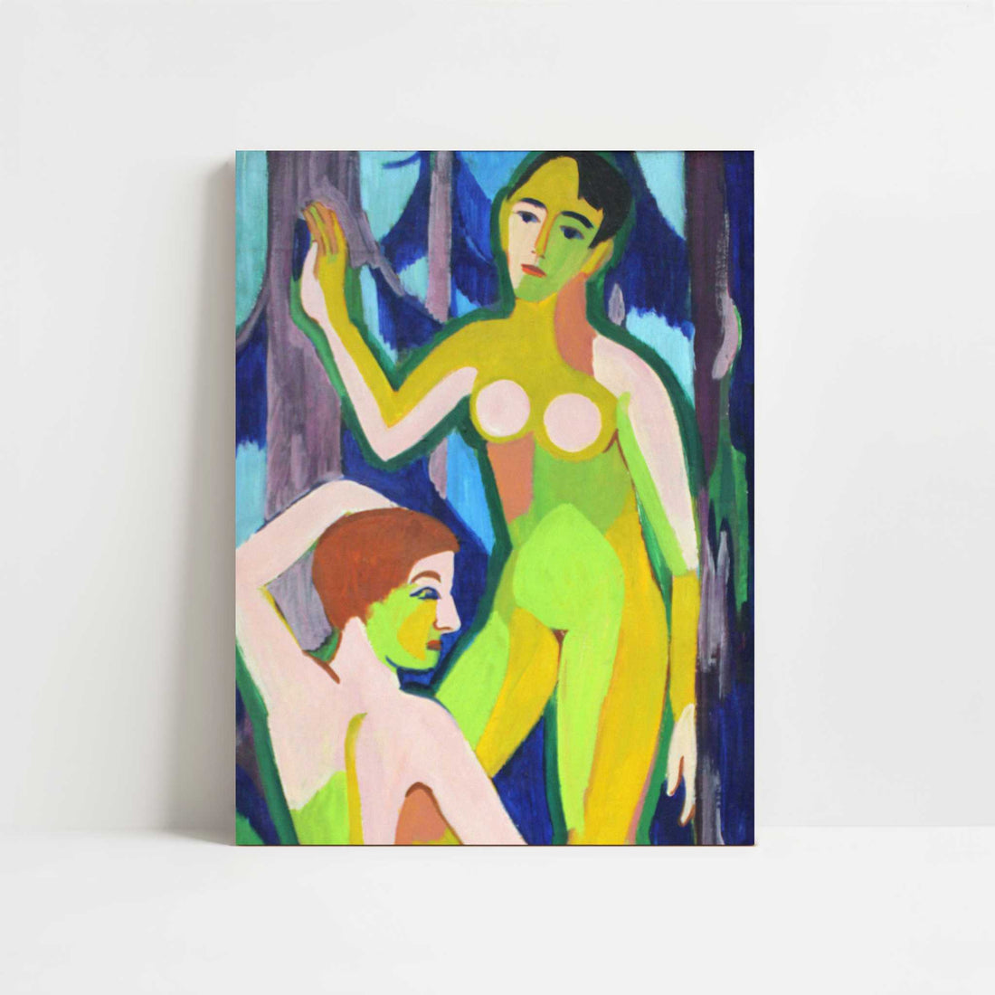 Two Nudes in the Wood II (1926) by Ernst Ludwig Kirchner – Art Print - Unframed art print
