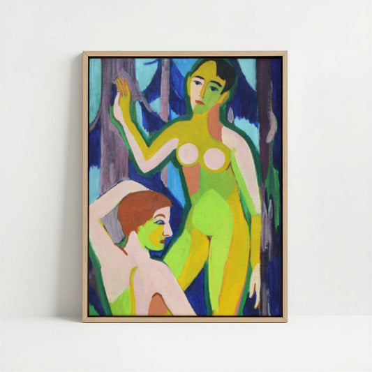 Framed Canvas - Framed canvas in oak color frame