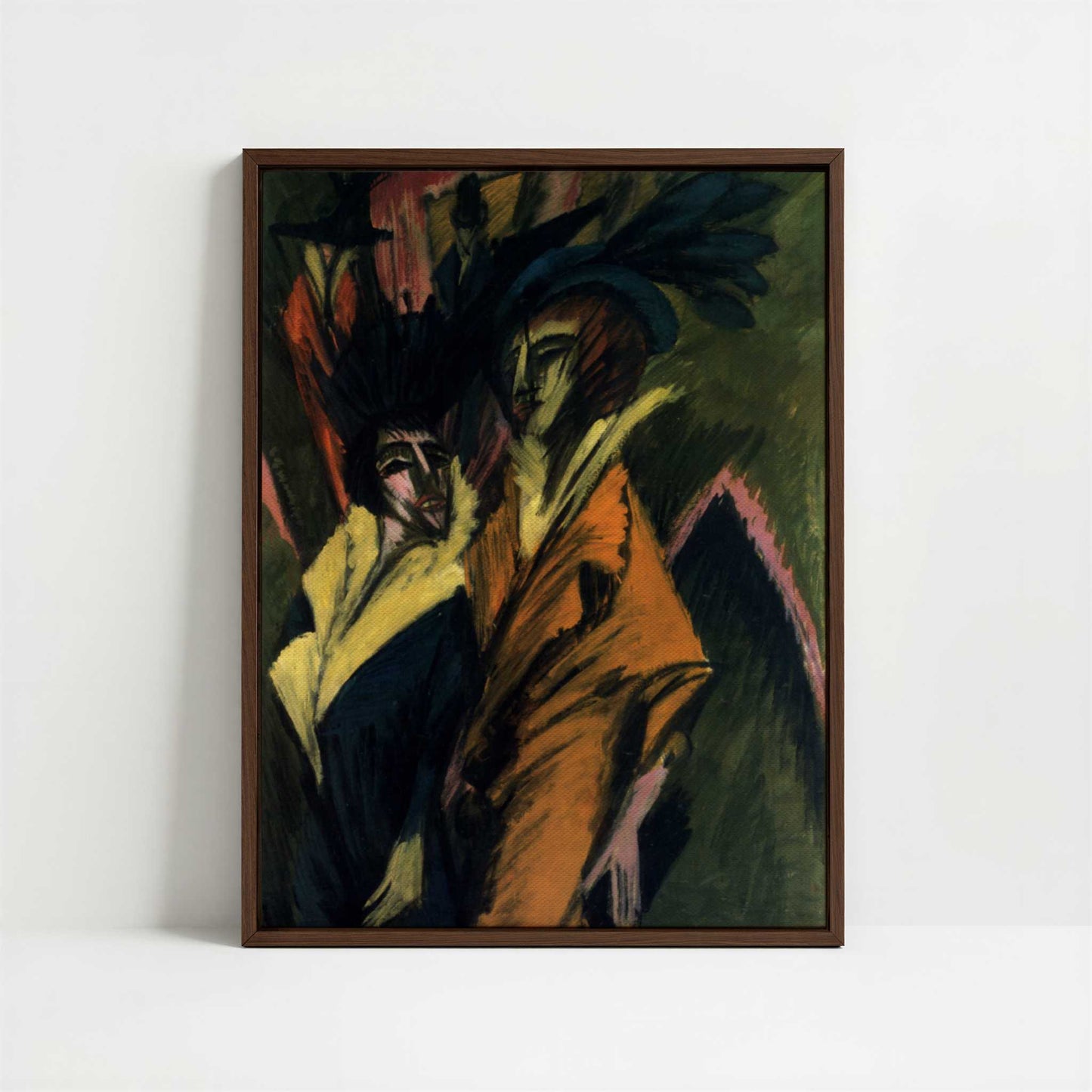 Framed Canvas - Framed canvas in dark wood color frame