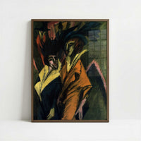 Two Women on the Street (1914) by Ernst Ludwig Kirchner – Art Print - Art print in dark wood frame