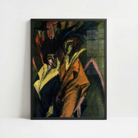 Two Women on the Street (1914) by Ernst Ludwig Kirchner – Art Print - Art print in black frame