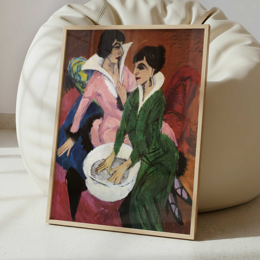 Two Women with Washbasin (1913) by Ernst Ludwig Kirchner – Art Print - Interior inspiration