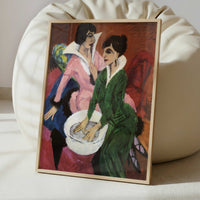 Two Women with Washbasin (1913) by Ernst Ludwig Kirchner – Art Print - Interior inspiration