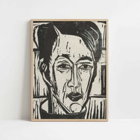 Wehrlin, Facing front (1924) by Ernst Ludwig Kirchner – Art Print - Art print in oak frame