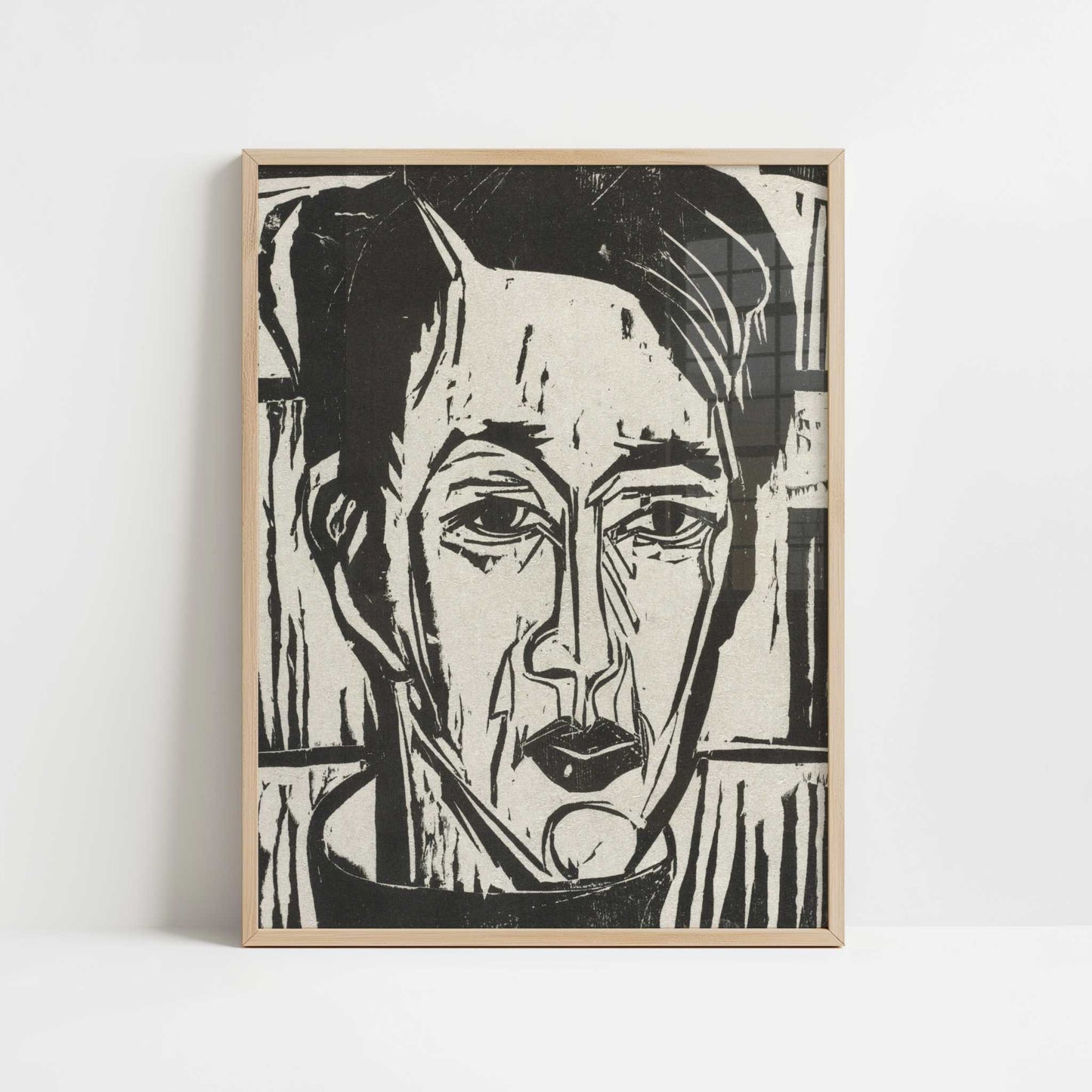 Wehrlin, Facing front (1924) by Ernst Ludwig Kirchner – Art Print - Art print in oak frame