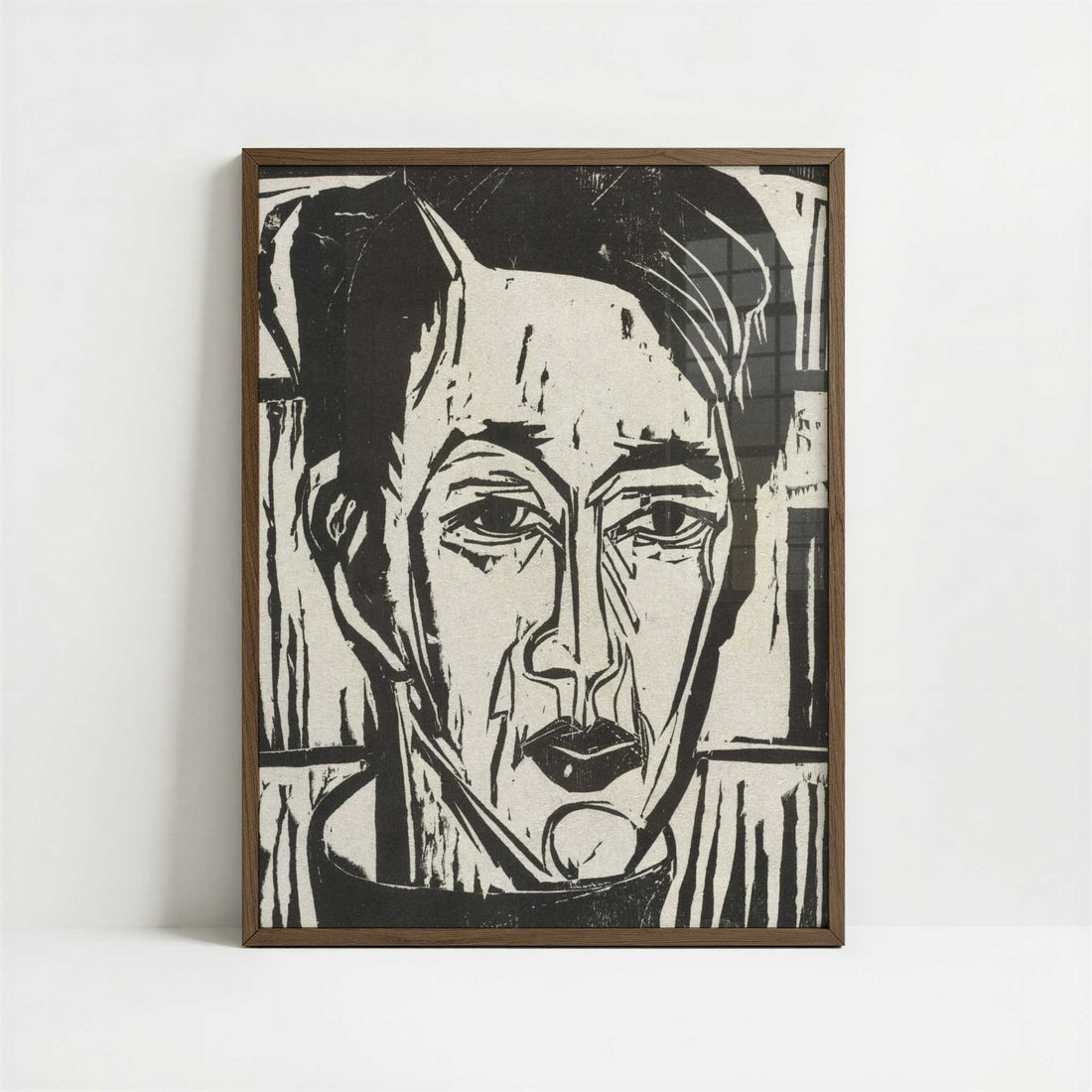 Wehrlin, Facing front (1924) by Ernst Ludwig Kirchner – Art Print - Art print in dark wood frame