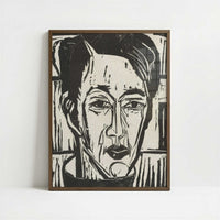 Wehrlin, Facing front (1924) by Ernst Ludwig Kirchner – Art Print - Art print in dark wood frame