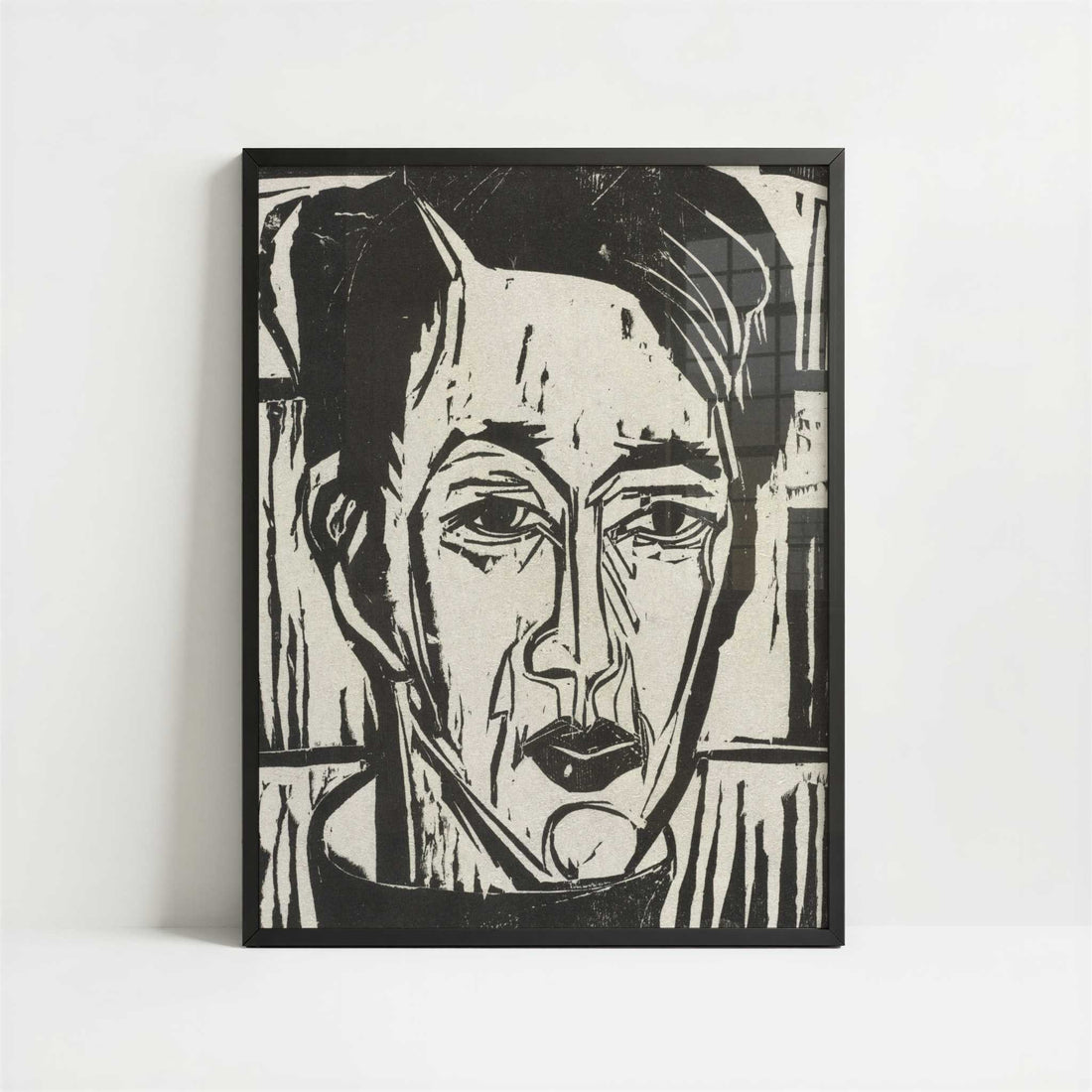 Wehrlin, Facing front (1924) by Ernst Ludwig Kirchner – Art Print - Art print in black frame