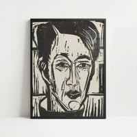 Wehrlin, Facing front (1924) by Ernst Ludwig Kirchner – Art Print - Art print in black frame