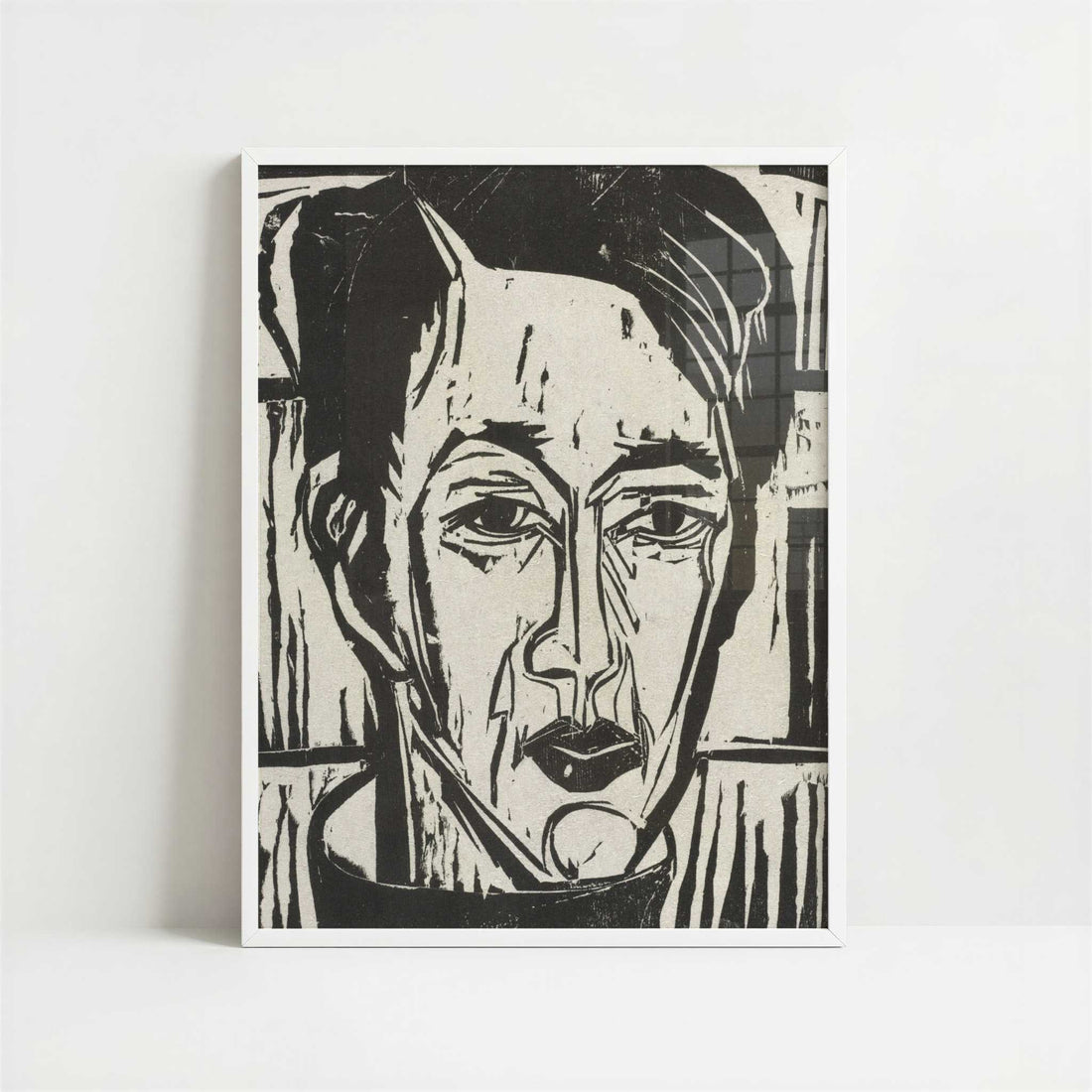 Wehrlin, Facing front (1924) by Ernst Ludwig Kirchner – Art Print - Art print in white frame
