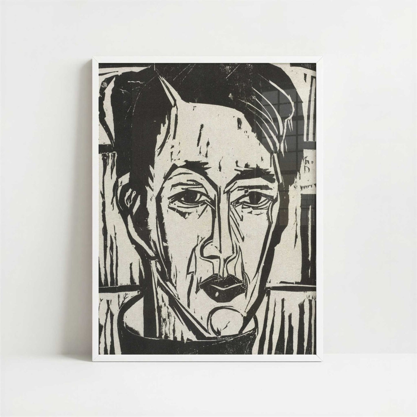 Wehrlin, Facing front (1924) by Ernst Ludwig Kirchner – Art Print - Art print in white frame