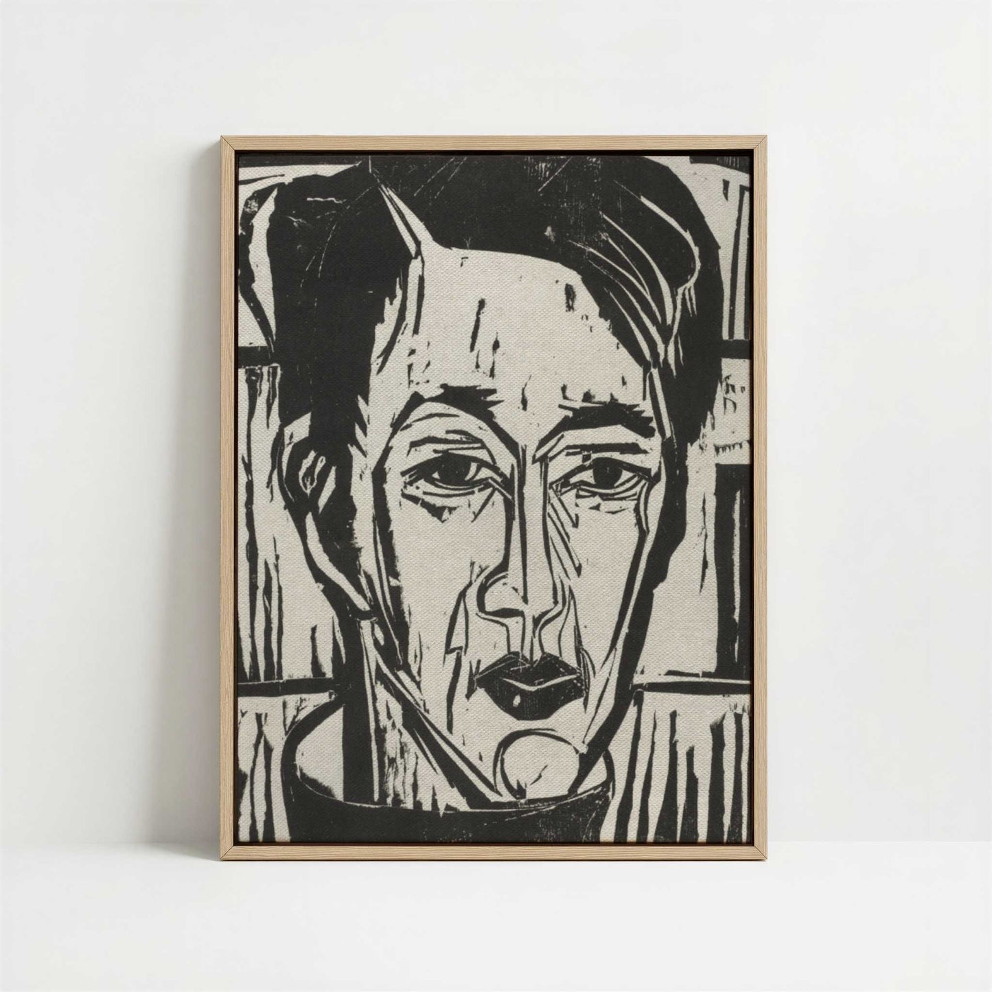Framed Canvas - Framed canvas in oak color frame