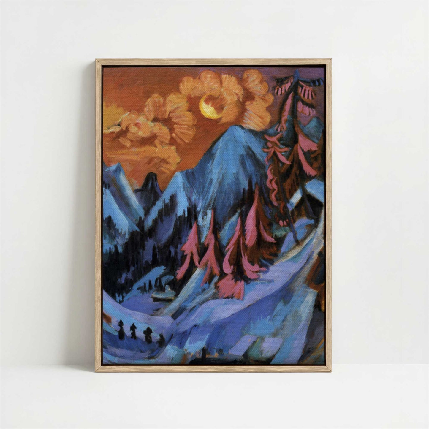 Framed Canvas - Framed canvas in oak color frame