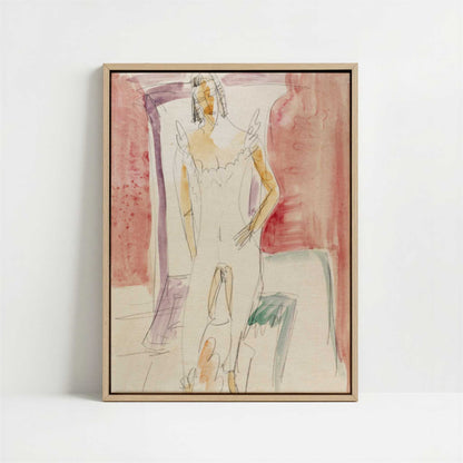 Framed Canvas - Framed canvas in oak color frame