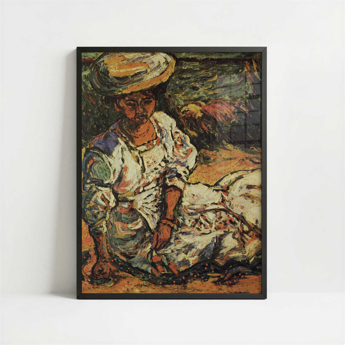 Woman in White (1908) by Ernst Ludwig Kirchner – Art Print - Art print in black frame