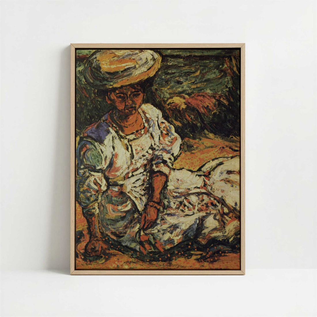 Framed Canvas - Framed canvas in oak color frame