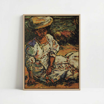 Framed Canvas - Framed canvas in oak color frame