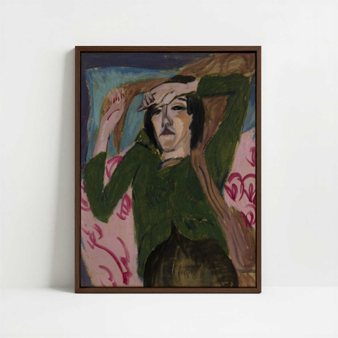 Framed Canvas - Framed canvas in dark wood color frame
