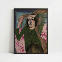 Woman in a Green Jacket (1913) by Ernst Ludwig Kirchner – Art Print - Art print in black frame