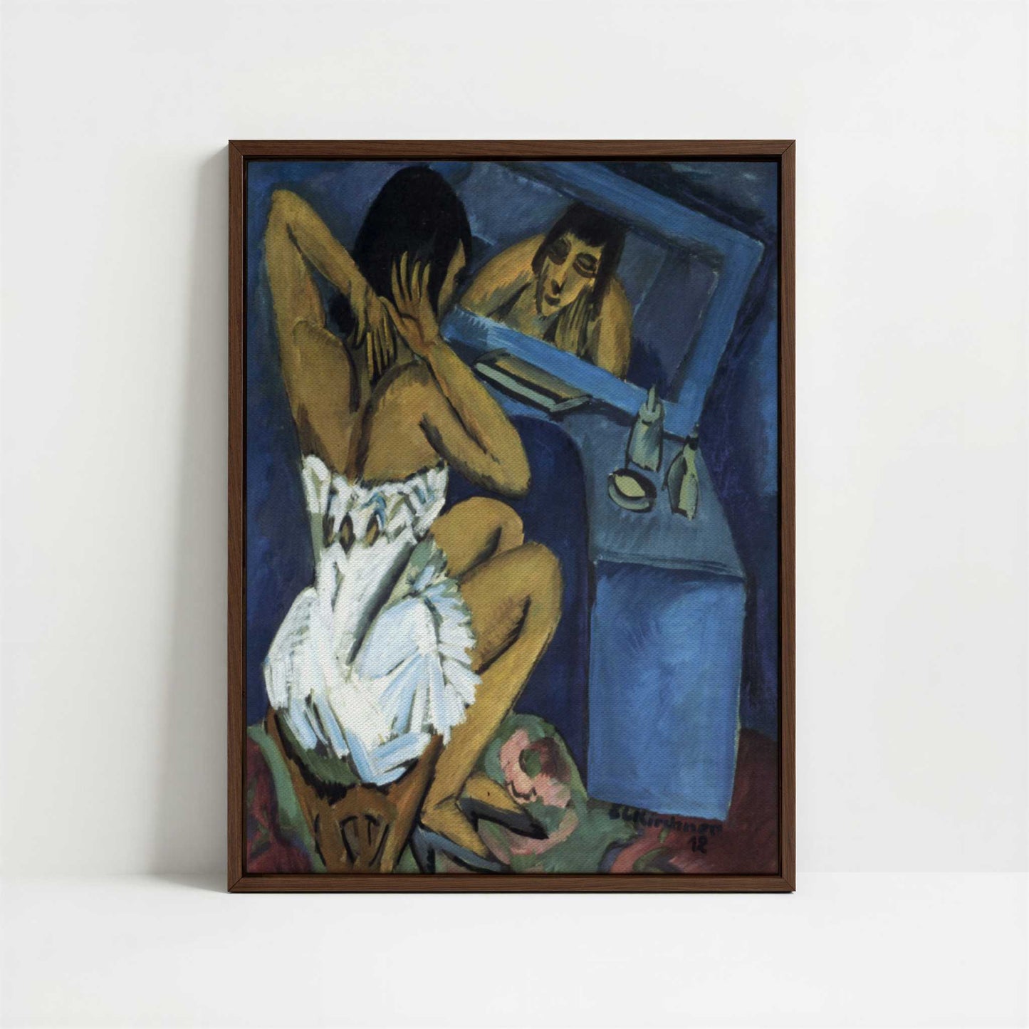 Framed Canvas - Framed canvas in dark wood color frame