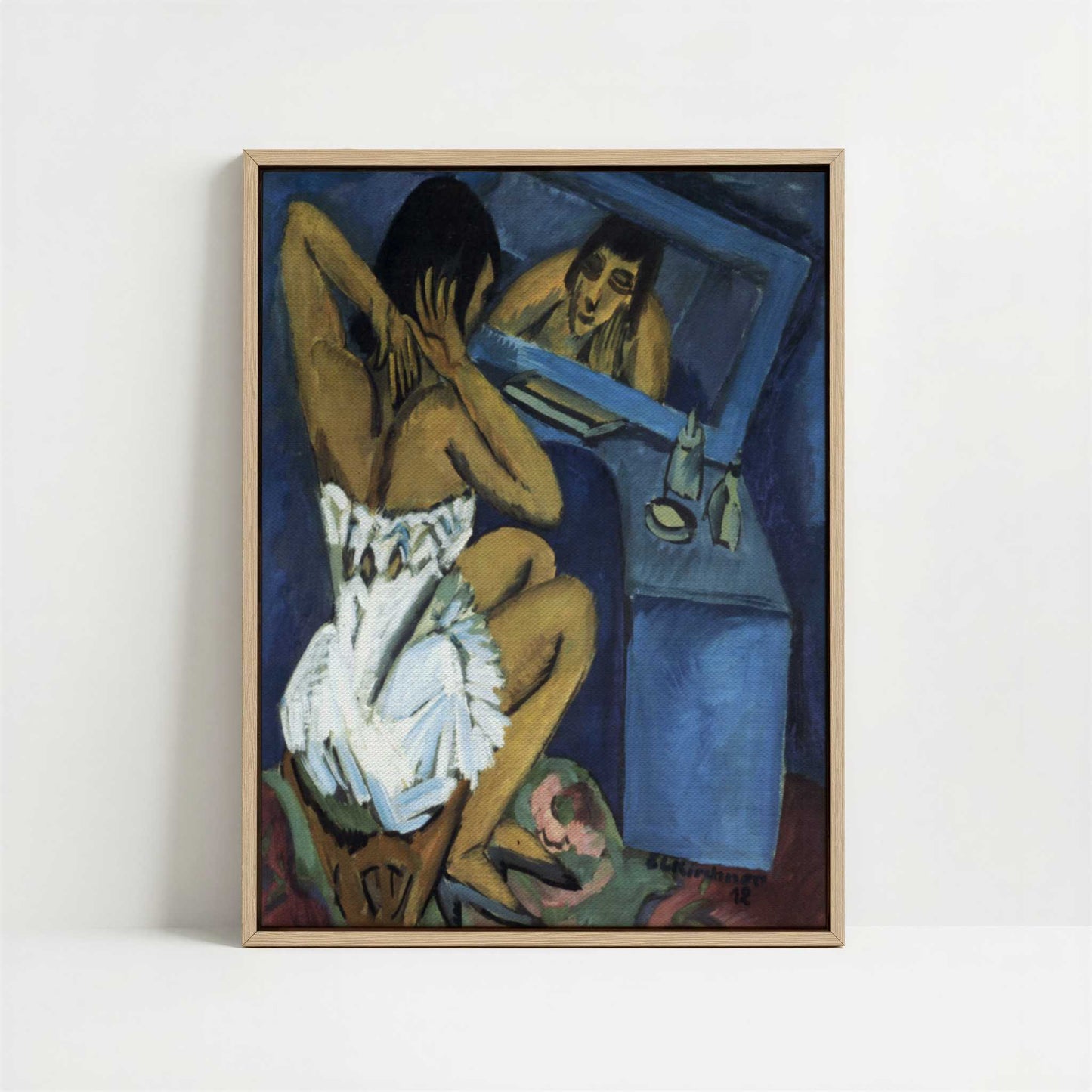Framed Canvas - Framed canvas in oak color frame