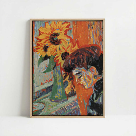 Framed Canvas - Framed canvas in oak color frame