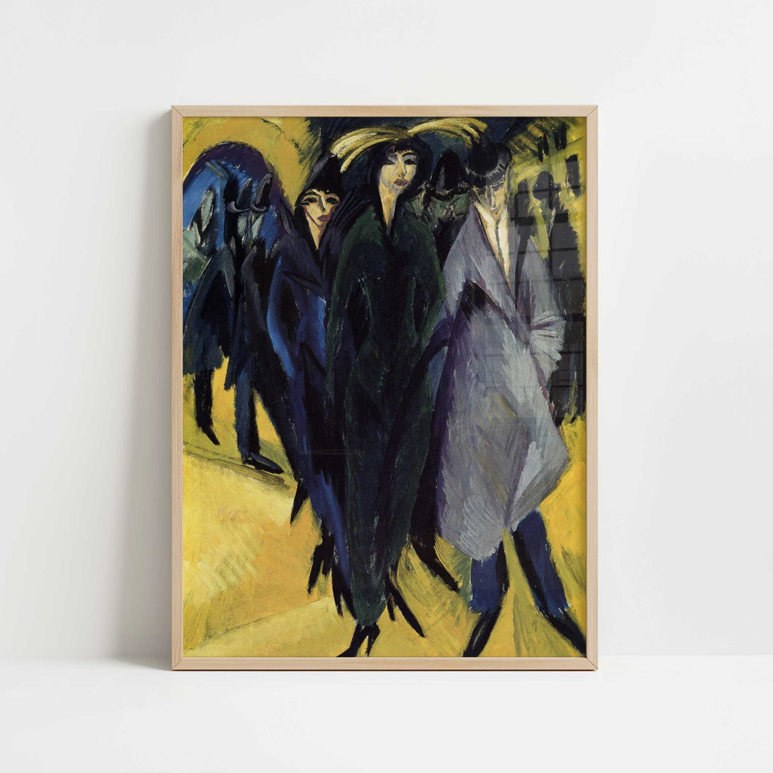 Women in the Street (1915) by Ernst Ludwig Kirchner – Art Print - Art print in oak frame