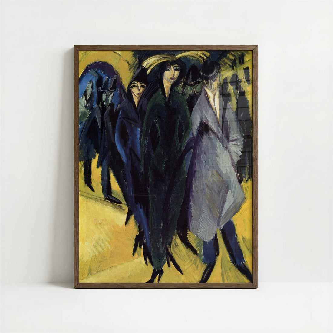 Women in the Street (1915) by Ernst Ludwig Kirchner – Art Print - Art print in dark wood frame