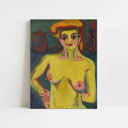 Yellow-green Half Nude (1910s) by Ernst Ludwig Kirchner – Art Print - Unframed art print
