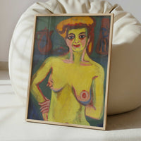 Yellow-green Half Nude (1910s) by Ernst Ludwig Kirchner – Art Print - Interior inspiration