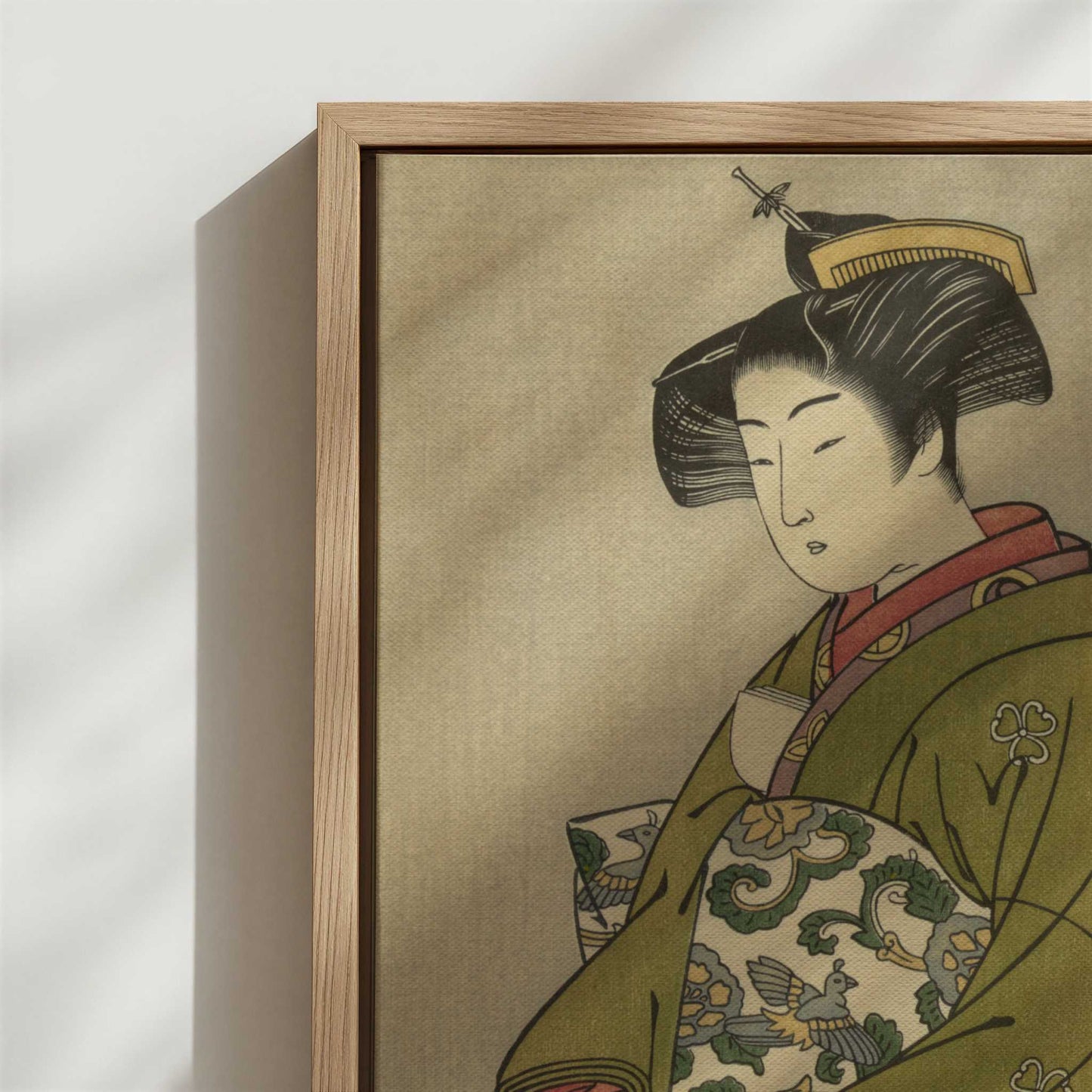 Framed Canvas - Close-up detail and texture of the framed canvas