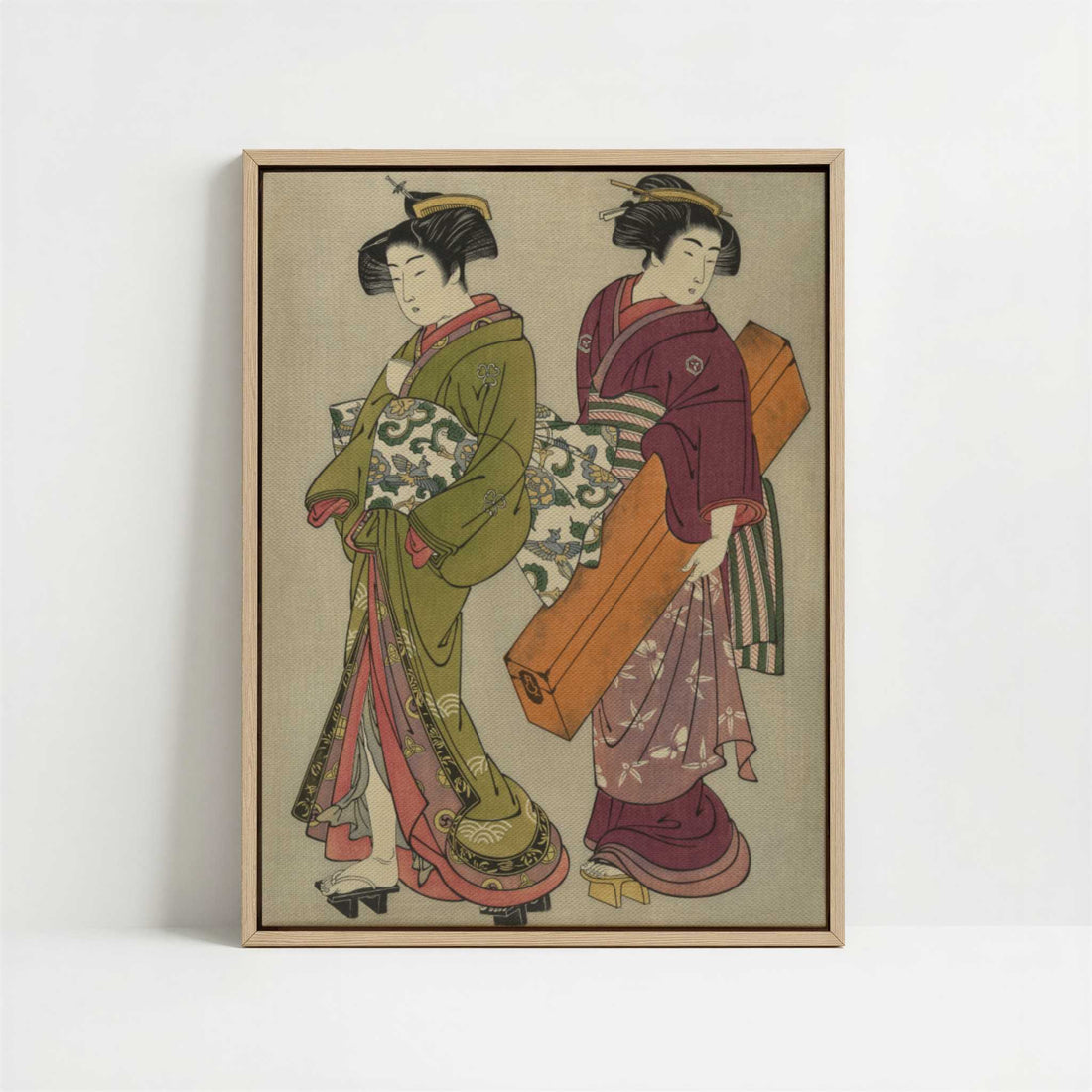 Framed Canvas - Framed canvas in oak color frame