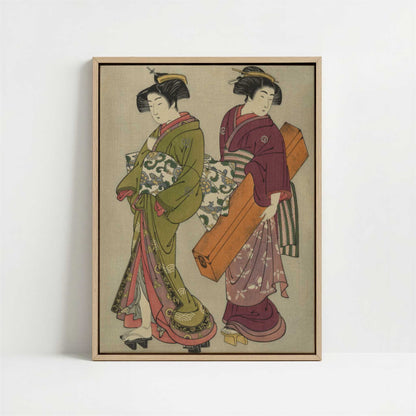 Framed Canvas - Framed canvas in oak color frame