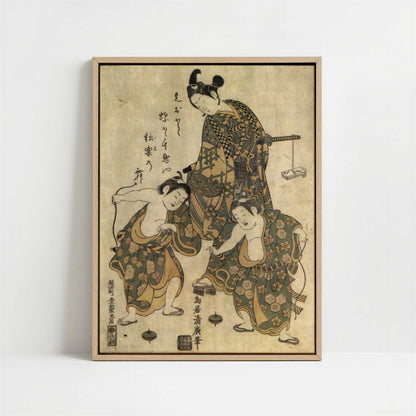 Framed Canvas - Framed canvas in oak color frame