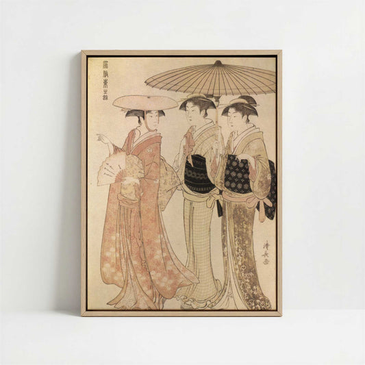 Framed Canvas - Framed canvas in oak color frame