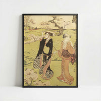 Cherry Blossom at Asakayama near Edo (1787–88) by Torii Kiyonaga – Art Print - Art print in black frame