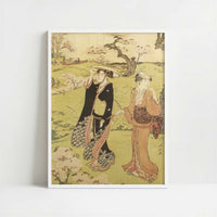 Cherry Blossom at Asakayama near Edo (1787–88) by Torii Kiyonaga – Art Print - Art print in white frame