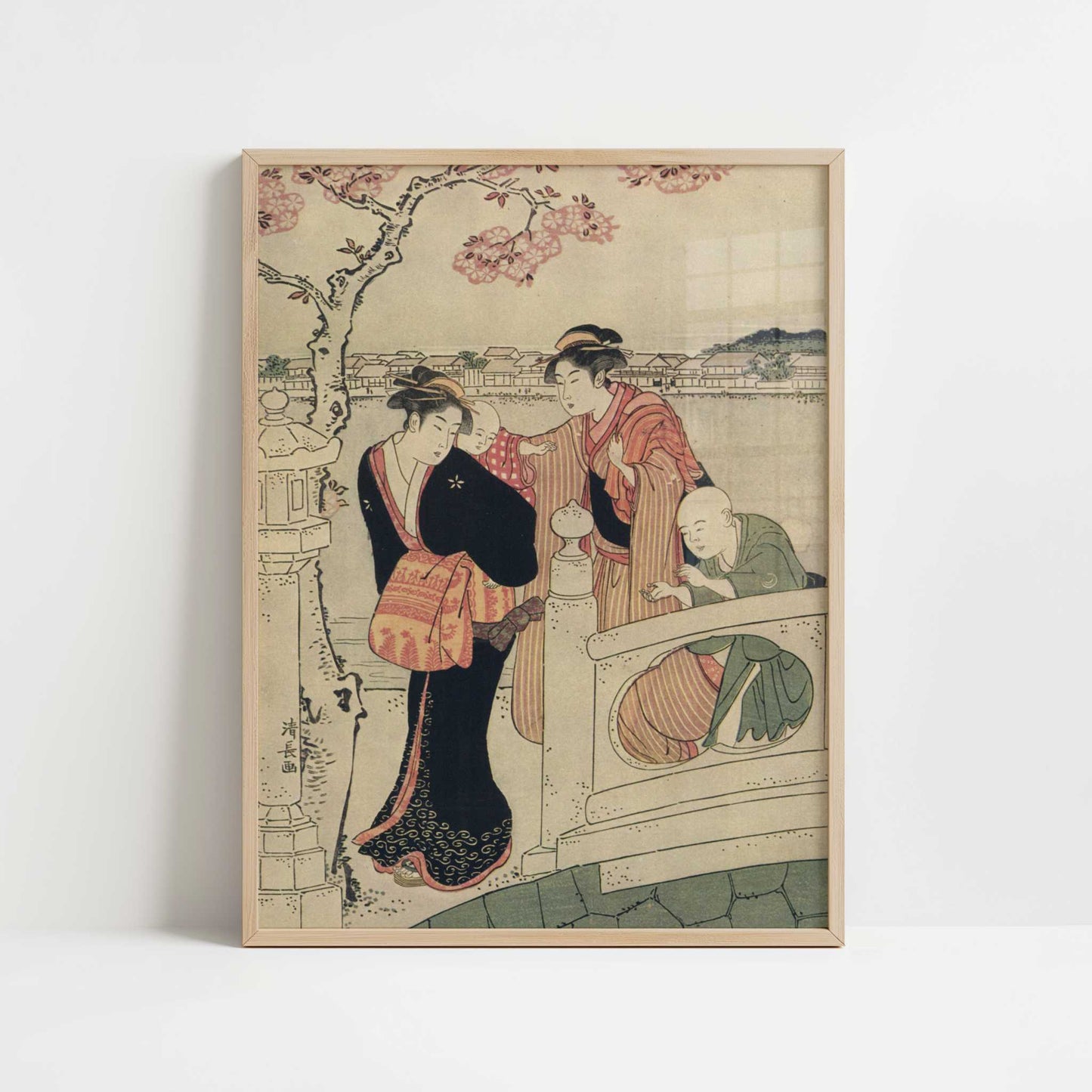 The Promenade (1780s) by Torii Kiyonaga – Art Print - Art print in oak frame