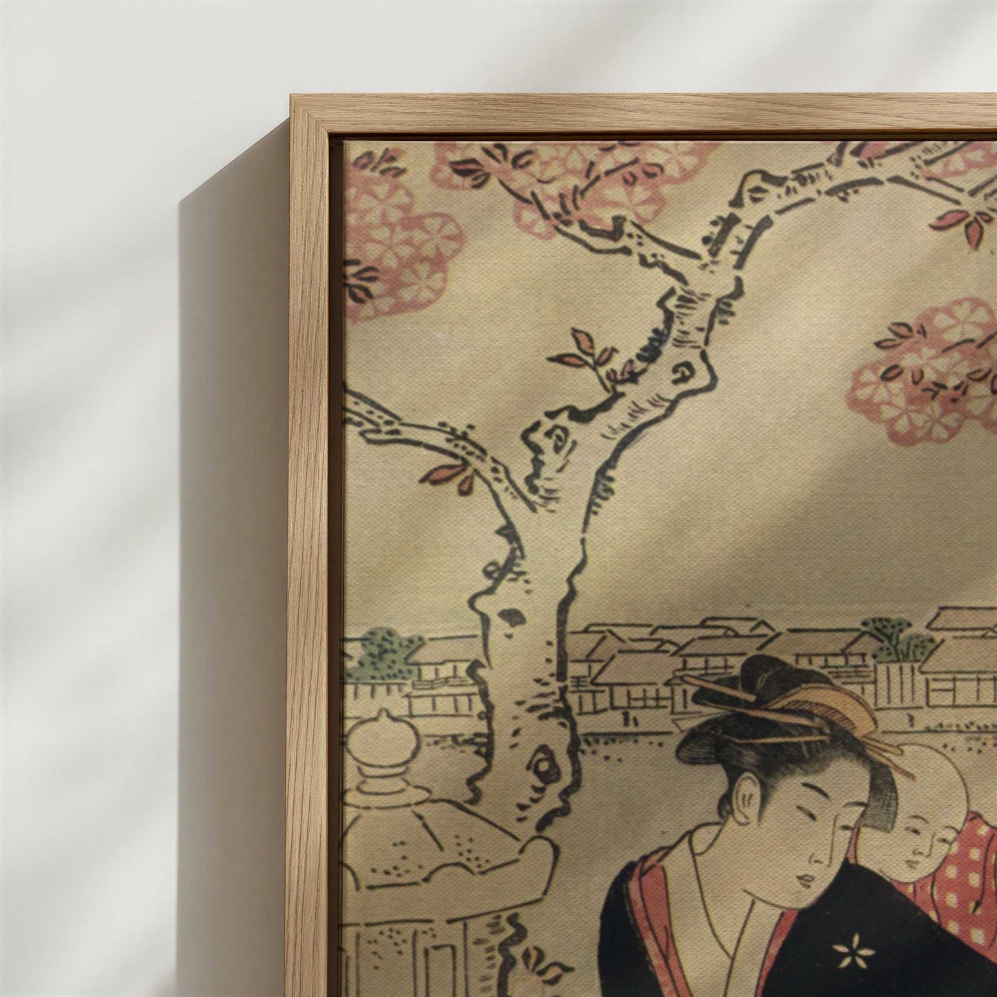 Framed Canvas - Close-up detail and texture of the framed canvas