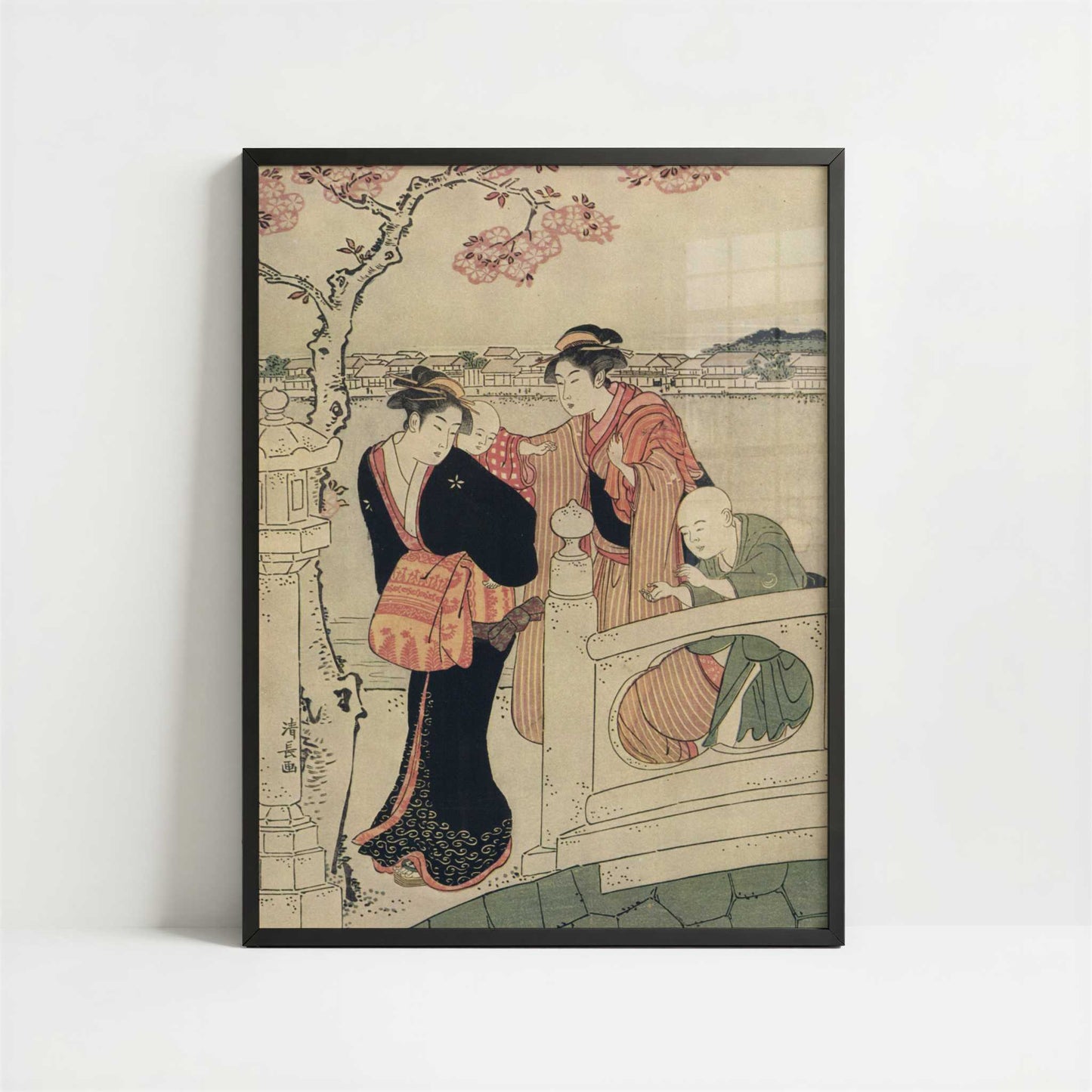 The Promenade (1780s) by Torii Kiyonaga – Art Print - Art print in black frame