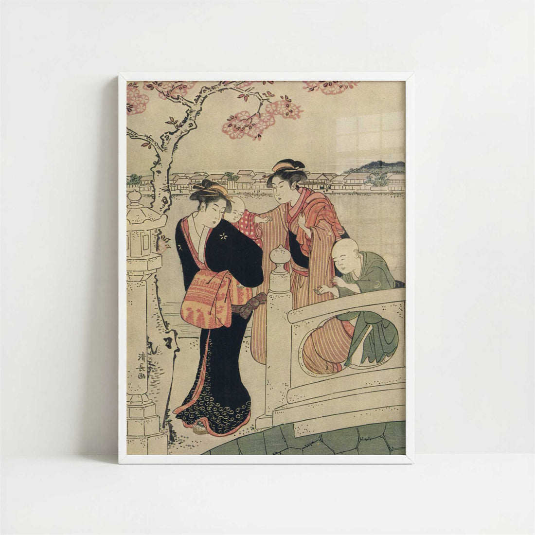 The Promenade (1780s) by Torii Kiyonaga – Art Print - Art print in white frame
