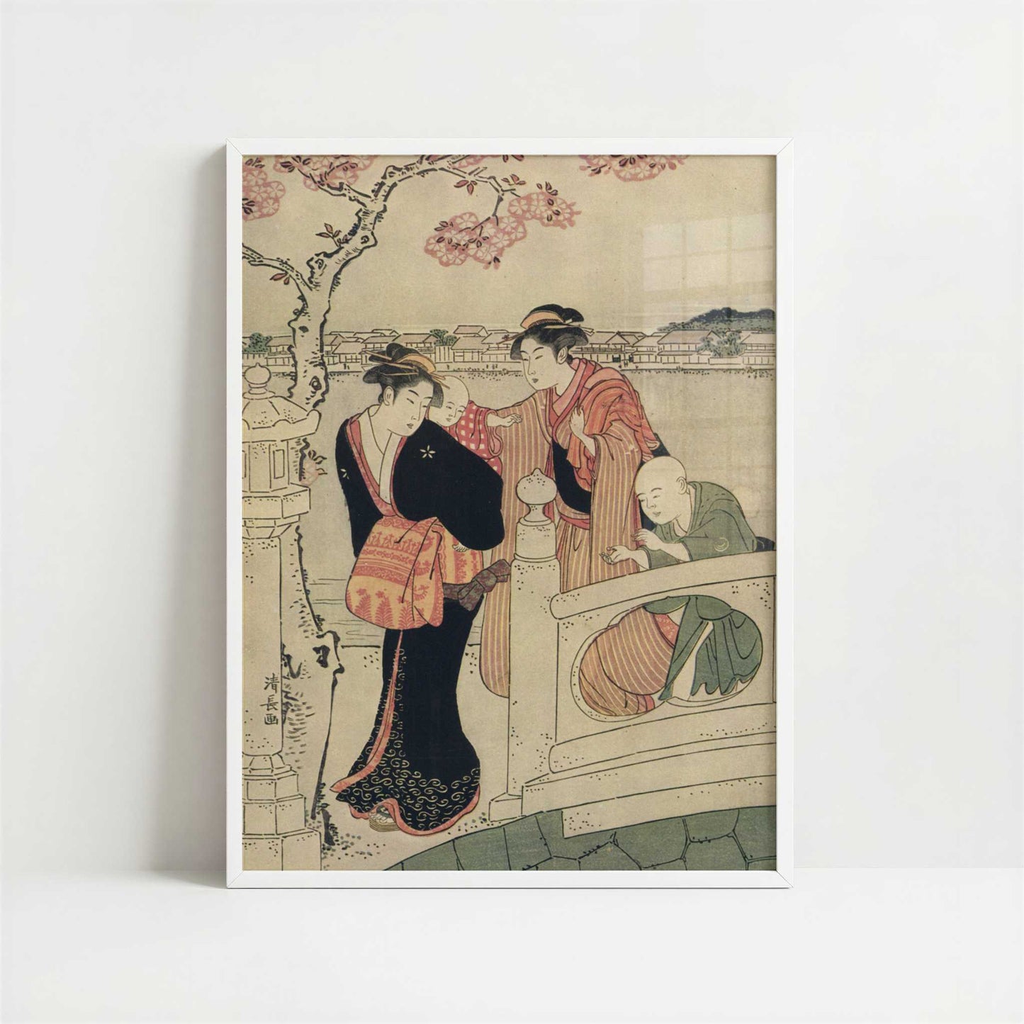 The Promenade (1780s) by Torii Kiyonaga – Art Print - Art print in white frame