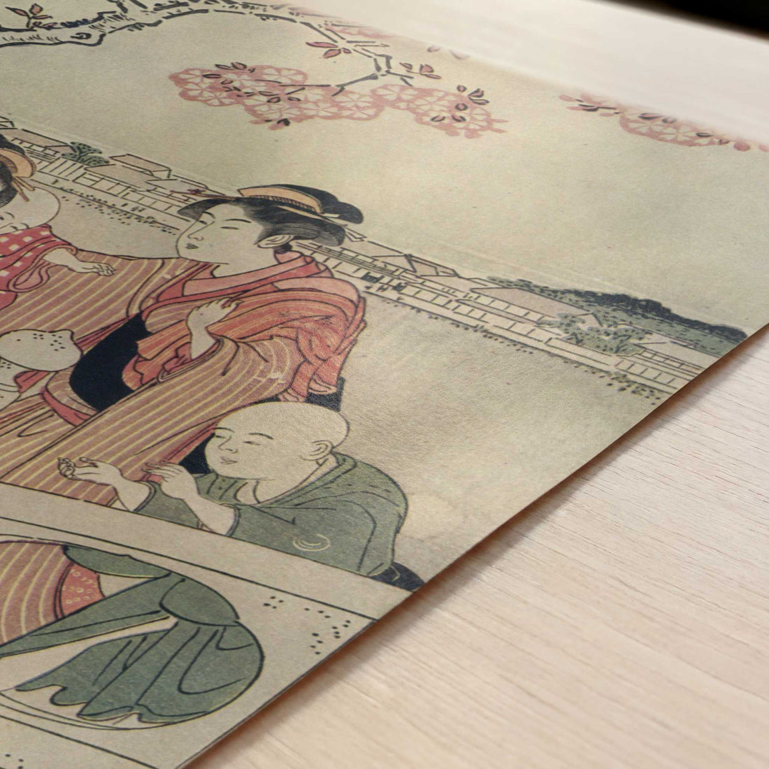 The Promenade (1780s) by Torii Kiyonaga – Art Print - Close-up detail of the art print